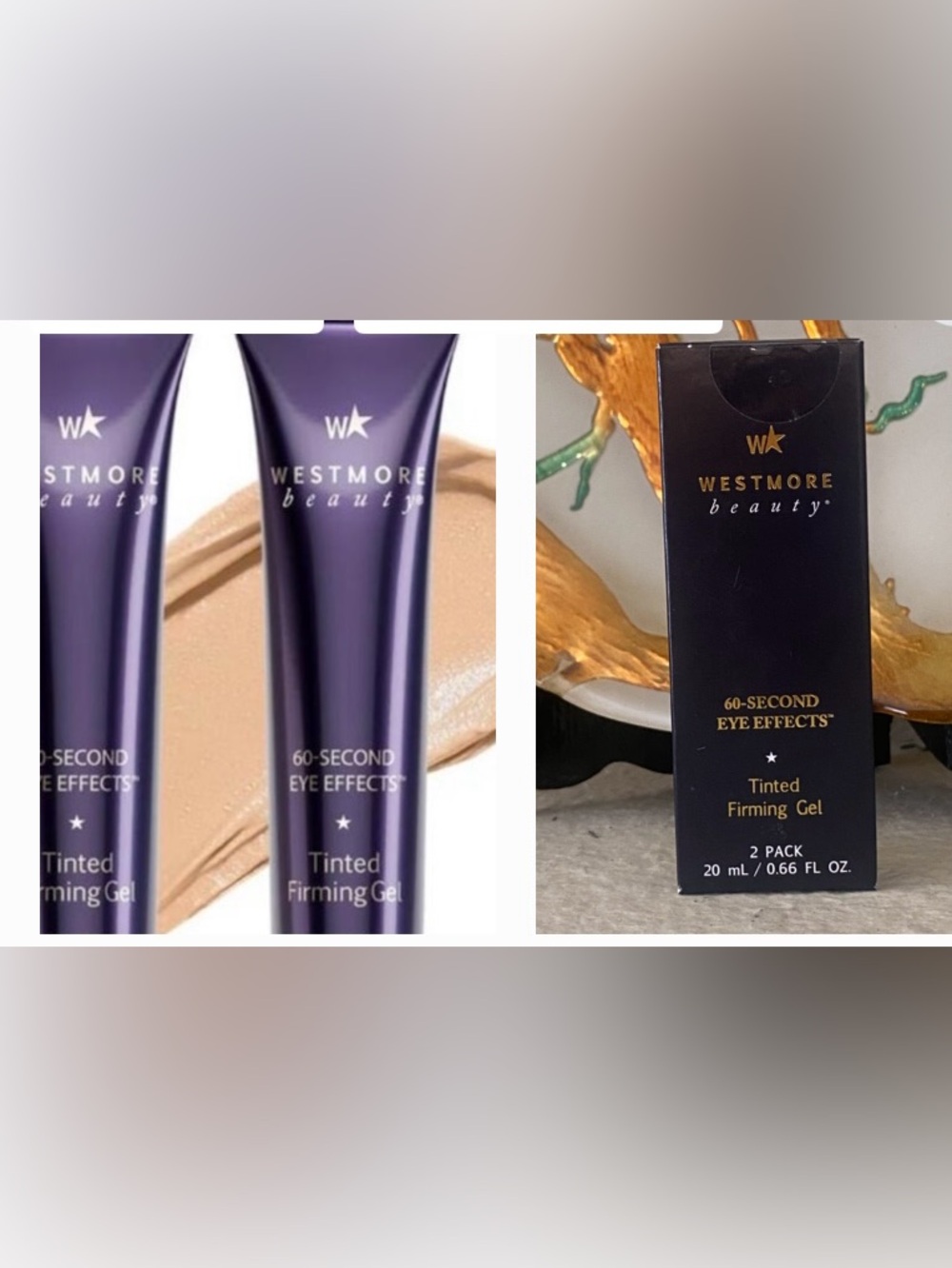 NEW 2Pack Westmore Beauty Eye Firming Gel 60 Second Eye Effect .66 oz.